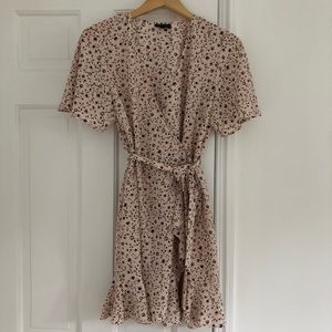 Topshop Daisy Ruffle Wrap Tea Dress